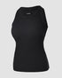ChicMe Built-in Bra Ribbed Round Neck Tank Top black