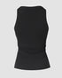 ChicMe Built-in Bra Ribbed Round Neck Tank Top black