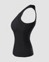 ChicMe Built-in Bra Ribbed Round Neck Tank Top black