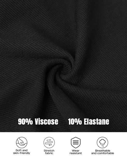 ChicMe Built-in Bra Ribbed Round Neck Tank Top black