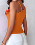 1PC Floral Pattern Beaded Decor Knit Tank Top Sleeveless Shirt orange
