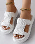 Braided Hollow Out Slippers Summer Sandals white