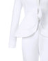 Plunge Layered Ruffles Top & Pencil Pant Sets white