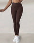 Winter Warm High Waisted Workout Athletic Leggings Tummy Control Butt Lifting Ultra Soft Thermal Lined Yoga Pants Women's Sportswear with Stacked Slit Pockets On Side brown