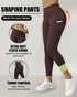 Winter Warm High Waisted Workout Athletic Leggings Tummy Control Butt Lifting Ultra Soft Thermal Lined Yoga Pants Women's Sportswear with Stacked Slit Pockets On Side brown