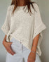 Solid Batwing Sleeve Hollow-out Crochet Pattern Top Casual Cover Up Apricot