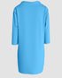 Stand Collar Drawstring Three Quarters Sleeve Casual Sweatshirt Dress blue
