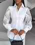 Lantern Sleeve Eyelet Embroidery Top white