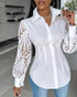 Lantern Sleeve Eyelet Embroidery Top white
