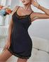 Lace Patch V-Neck Sleep Dress black