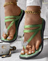 Butterfly Pattern Rhinestone Toe Post Flip Flops green