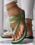 Butterfly Pattern Rhinestone Toe Post Flip Flops green
