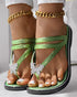 Butterfly Pattern Rhinestone Toe Post Flip Flops green