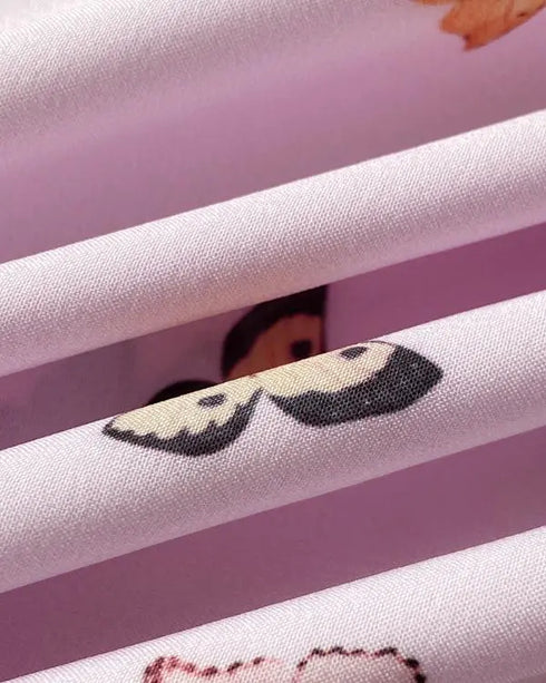 Ombre Cold Shoulder Lantern Sleeve Frill Ruffle Hem Blouse Top pink