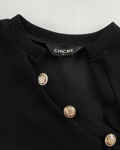 Lace Floral Open Front Long Sleeve Casual Button T-shirt black