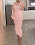 Mock Neck Sheer Mesh Spliced Beaded Bodycon Dress Zipper Back Slit Party Dress pink