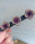 1pc Crystal Floral Pattern Braided Hairpin gold
