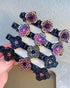 1pc Crystal Floral Pattern Braided Hairpin gold