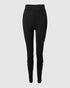 Rhinestone Butterfly Pattern High Waist Skinny Pants black