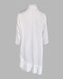Pleated High Neck Button Down Asymmetrical Pleated Ruffle Hem Vacation Dress Casual High-Low Hem Loose Dress white