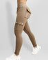 Butt Lifting Leggings with Flap Pockets High Waist Tummy Control Workout Cargo Pants khaki