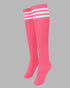 1Pair Christmas Striped Print Rhinestone Decor Long Socks pink