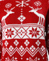 Christmas Fair Isle Pattern Knitted Sweater Dress Crewneck Long Sleeve Pullover Casual Dress red