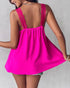 V-Neck Contrast Lace Tank Top hot pink