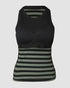 ChicMe Built-in Bra Striped Round Neck Bra Ribbed Tank Top Army green