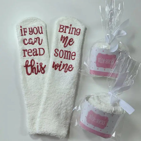 1Pair Funny Letter Print Crew Socks white