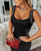Square Neck Sequin & Tassel Decor Mesh Sleeve Bodycon Dress Zipper Back Party Dress black