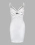 Rhinestone Thick Strap Ribbed Bodycon Dress Sexy Slim Fit Mini Dress white