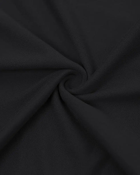 Deep V-Neck Adjustable Spaghetti Straps Hollow-out Slit Slip Dress Slim Fit Vacation Dress black