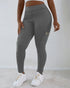 Zipper Pocket Slim Fit Yoga Pants Casual High Waist Workout Pants gray