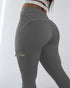 Camouflage Print High Waist Skinny Leggings with Cargo Flap Pockets Casual Pants gray
