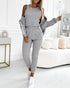 3 Pieces Outfit Snap Buttons Front Coat and Elastic Waist Seam Front Stretchy Cuffs Pants Set with Tank Top Casual Contrast Side Striped Tracksuit gray