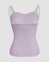 Multi Adjustable Spaghetti Straps Built in Bra Cami Top Sexy Ribbed Slim Fit Workout Camisole Top light purple