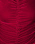 Velvet Mock Neck Ruched Bodycon Dress red
