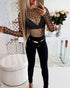 Glitter Lurex Mock Neck T Shirt Casual Sheer Mesh Slim Fit Blouse Top black