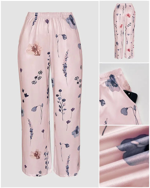 2 Pieces Outfit HAPPY HALLOWEEN Slogan & Graphic Print Long Sleeve Top and Graphic Print Elastic Waist Pants Set Casual Pajamas Set pink