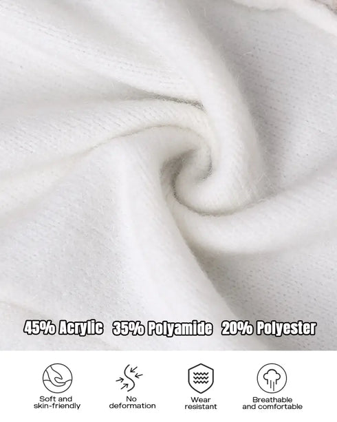 Letter Heart Pattern Long Cardigans Knitted Open Front Oversized Hooded Outerwear Sweater Coat white