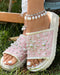 Studded Round Toe Flat Slippers pink