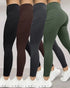 Winter Warm High Waisted Workout Athletic Leggings Tummy Control Butt Lifting Ultra Soft Thermal Lined Yoga Pants Women's Sportswear with Stacked Slit Pockets On Side black