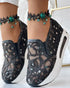 Contrast Sequin Lace Slip On Muffin Sneakers black