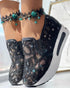 Sequin Slip On Muffin Sneakers black