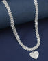 1pc Rhinestone Heart Pendant Necklace Wedding Jewelry silver