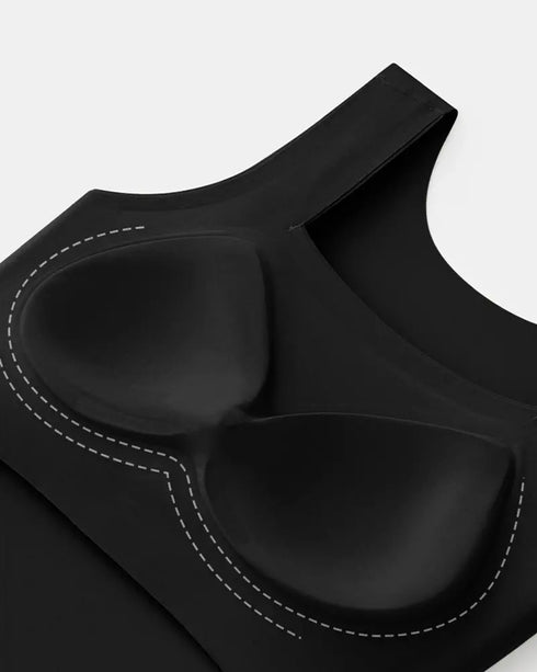 Seamless Square Neck Sleeveless Tank Top Tummy Control Bodysuit Romper black