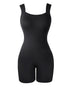 Seamless Square Neck Sleeveless Tank Top Tummy Control Bodysuit Romper black