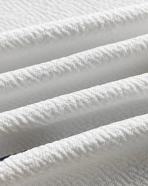 Jacquard Contrast Lace Scallop Trim Open Front Coat Casual Breathable Crop Cardigan white