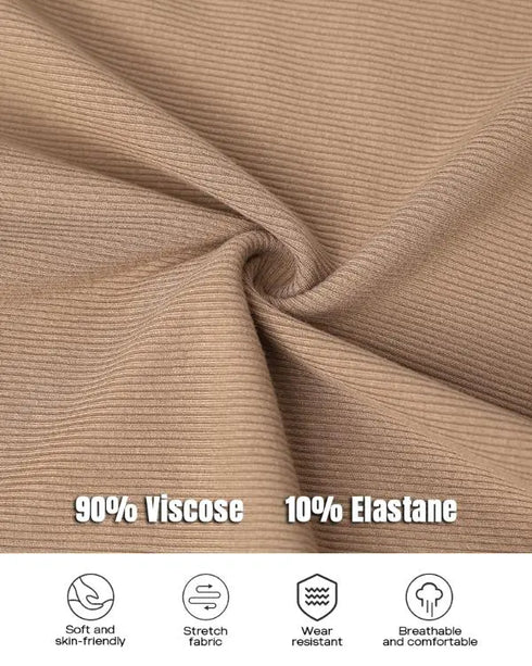 ChicMe Built-in Bra Ribbed Round Neck Tank Top khaki